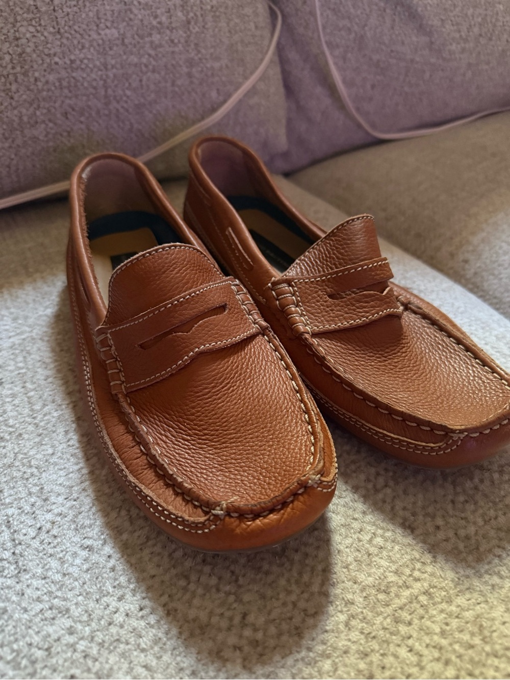 Giorgio Brutini Brown Leather Penny Loafers